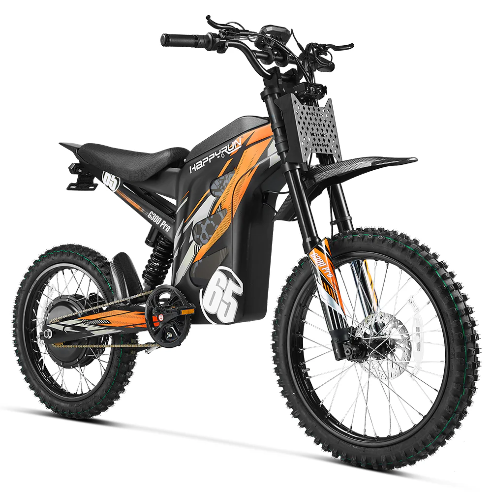 Best electric bike for adults 50 MPH angled side view of the HappyRun G300 Pro