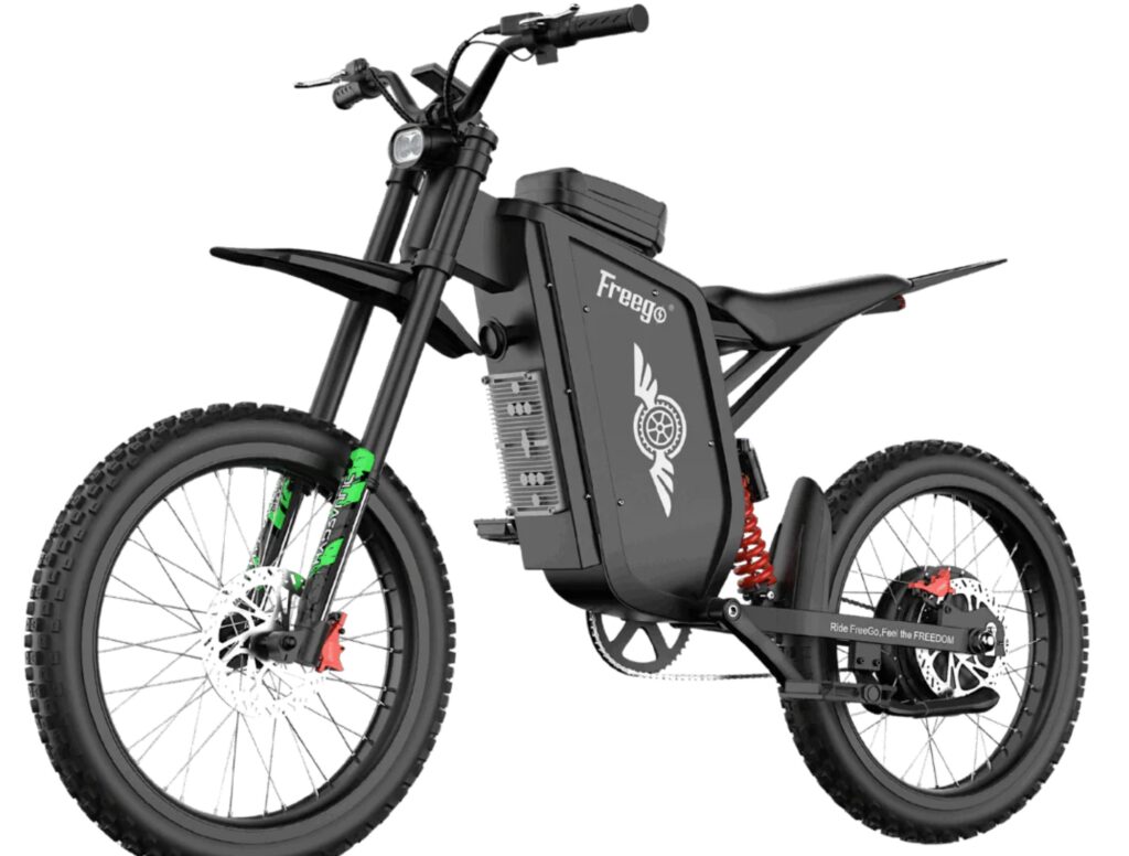 Best electric bike for adults 50 MPH angled side view of the Freego X3