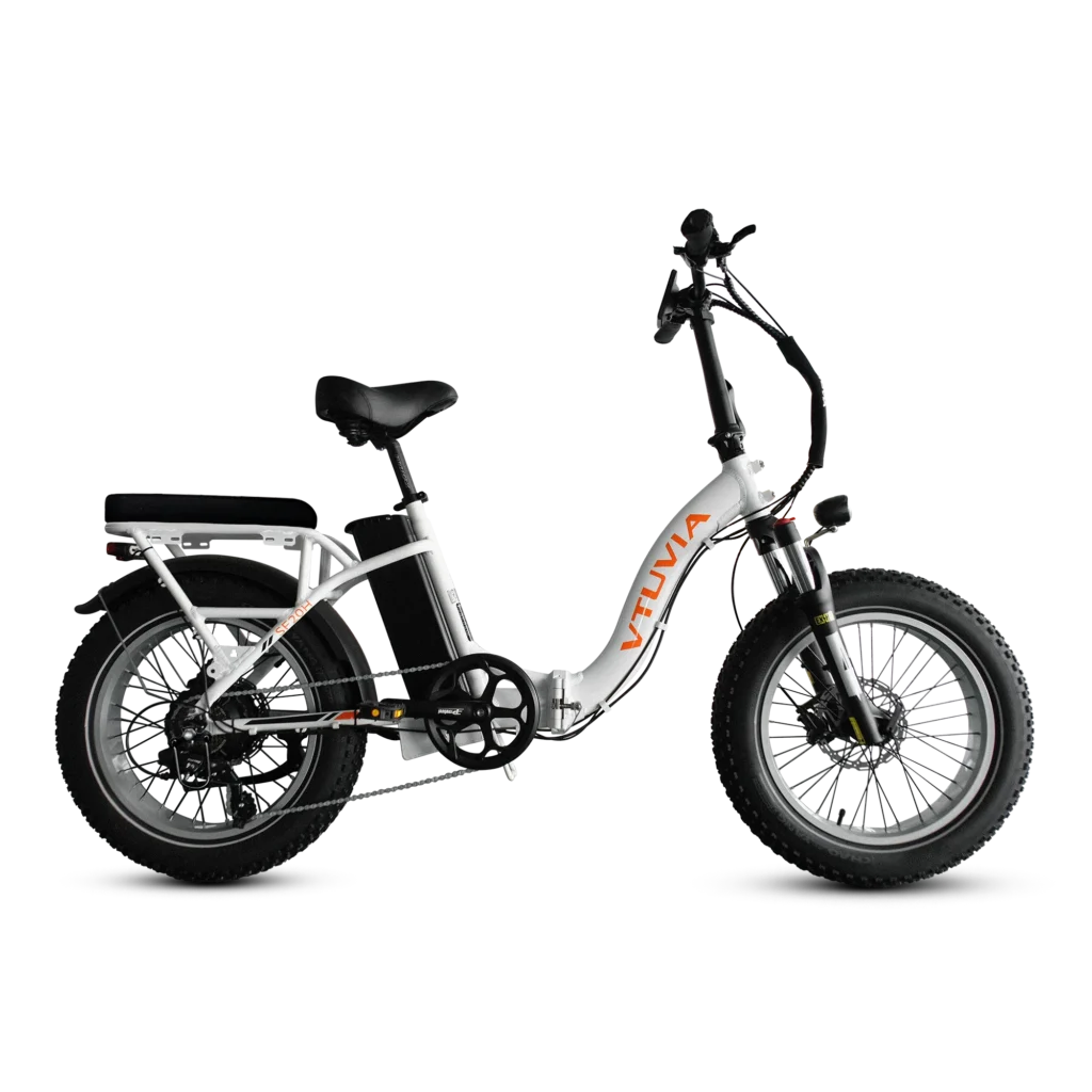 Best Foldable Electric Bike for Adults β VTUVIA SF20H side view foldable step-through electric bike