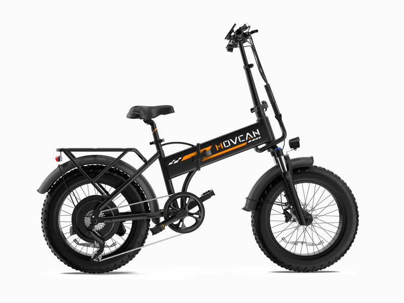 Best Foldable Electric Bike for Adults β Movcan Q20 side view folding fat-tire electric bike
