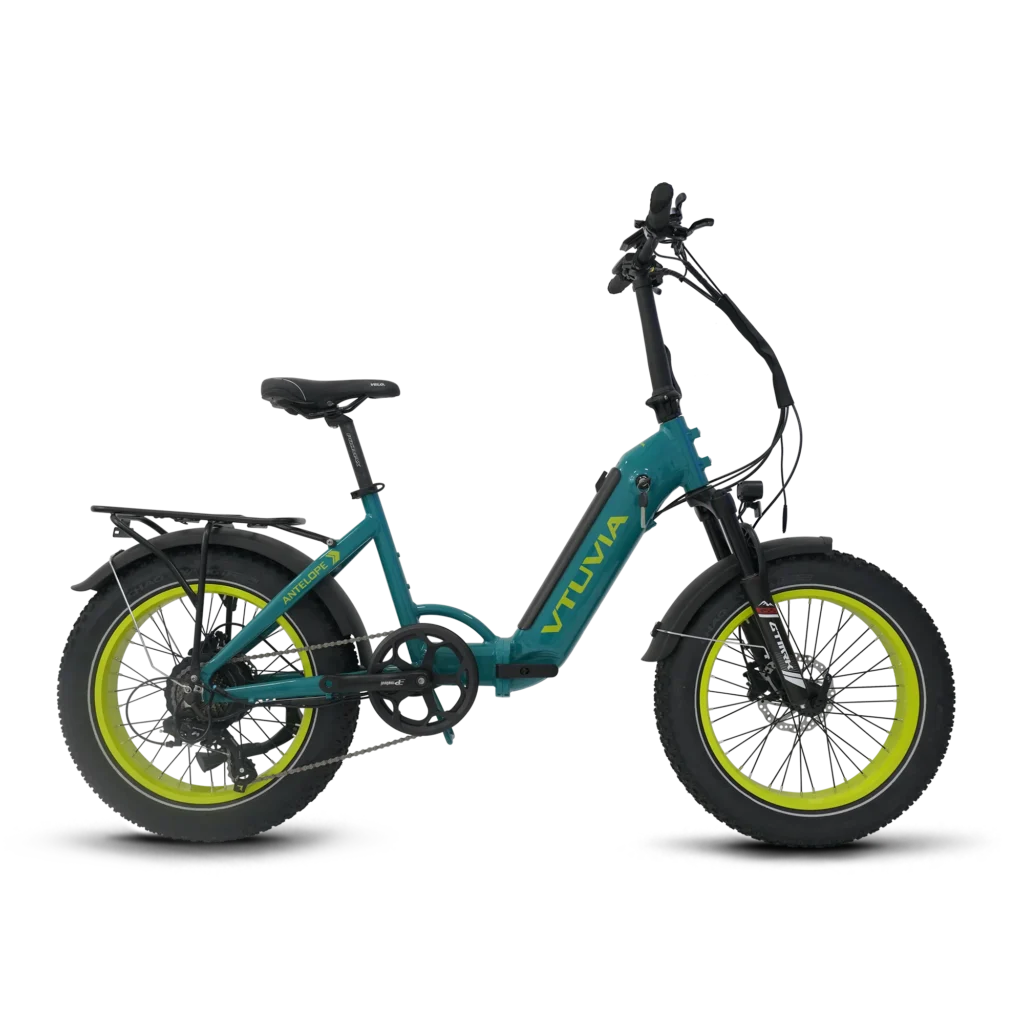 Best Foldable Electric Bike for Adults β VTUVIA SX20 side view foldable step-through electric bike